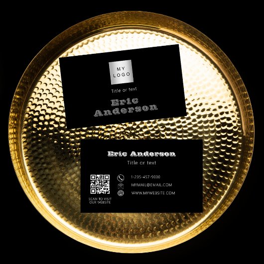 Zwart wit grijs QR code logo Visitekaartje