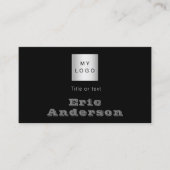 Zwart wit grijs QR code logo Visitekaartje (Voorkant)