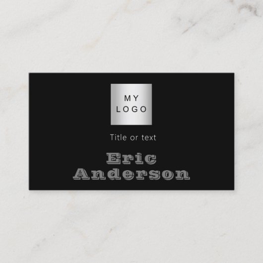 Zwart wit grijs QR code logo Visitekaartje (Voorkant)