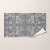 Zwart Wit Grijs Retro Bloemen Waterverf Patroon Bad Handdoek (Handdoek)
