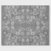 Zwart Wit Grijs Retro Bloemen Waterverf Patroon Cadeaupapier (Vlak)