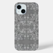 Zwart Wit Grijs Retro Bloemen Waterverf Patroon Case-Mate iPhone Case (Achterkant)