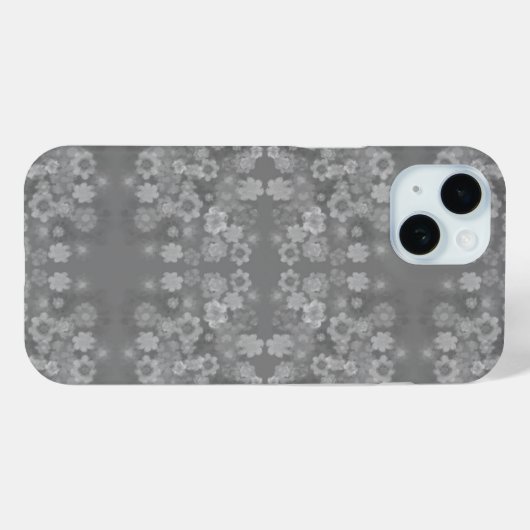 Zwart Wit Grijs Retro Bloemen Waterverf Patroon Case-Mate iPhone Case (Achterkant (horizontaal))