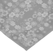 Zwart Wit Grijs Retro Bloemen Waterverf Patroon Korte Tafelloper (Hoek)