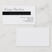 Zwart Wit Grijs Script Fotografie Visitekaartje (Voorkant / Achterkant)