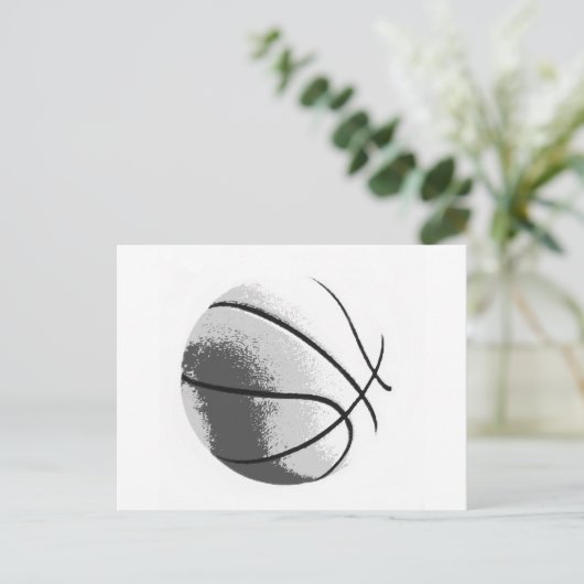 Zwart Wit Grijs Trendy Pop Art Basketbal Briefkaart (Staand voorkant)