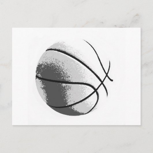 Zwart Wit Grijs Trendy Pop Art Basketbal Briefkaart (Voorkant)