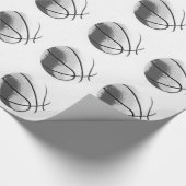 Zwart Wit Grijs Trendy Pop Art Basketbal Cadeaupapier (Hoek)