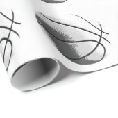 Zwart Wit Grijs Trendy Pop Art Basketbal Cadeaupapier (Rol Hoek)