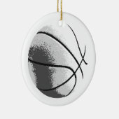 Zwart Wit Grijs Trendy Pop Art Basketbal Keramisch Ornament (Rechts)