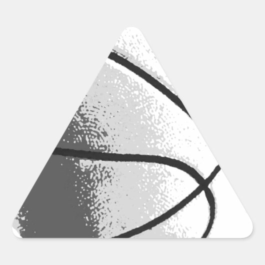 Zwart Wit Grijs Trendy Pop Art Basketbal Sticker (Voorkant)