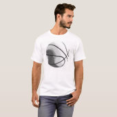 Zwart Wit Grijs Trendy Pop Art Basketbal T-shirt (Voorkant volledig)