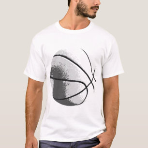 Zwart Wit Grijs Trendy Pop Art Basketbal T-shirt