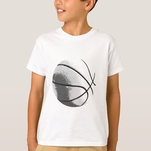 Zwart Wit Grijs Trendy Pop Art Basketbal T-shirt (Voorkant)