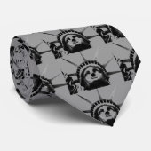 Zwart Wit Grijs Vrijheidsbeeld Stropdas (Opgerold)