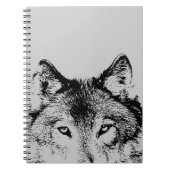Zwart & Wit Grijs Wolf Eyes Notitieboek (Voorkant)