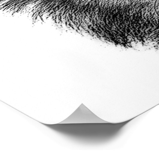 Zwart-wit grijs Wolf-kunstwerk Poster (Hoek)