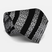 zwart-wit, grijs, zilver stropdas (Opgerold)