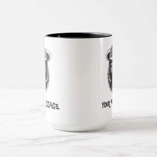 Zwart-wit Grijze Aap Mok (Midden)