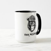 Zwart-wit Grijze Aap Mok (Voorkant rechts)