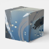 Zwart, Wit & Grijze Penseelstreken Favoriete Doos Bedankdoosjes (Achterkant)