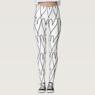 Zwart & Wit Grilleg Hartjes Leggings
