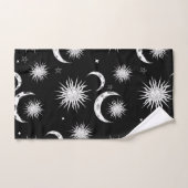 Zwart & Wit Grillen Zon Maan & Sterren Bad Handdoek (Handdoek)