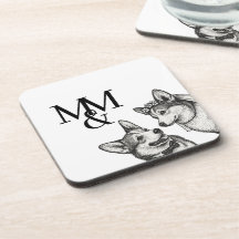 Zwart-wit grillige Corgi bruiloft