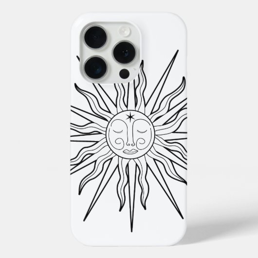 Zwart-wit grillige zon hemelse astrologie Case-Mate iPhone case (Achterkant)