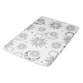 Zwart-wit grillige zon maan & sterren badmat (Gekanteld)