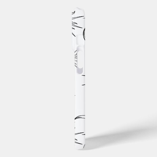 Zwart-wit grillige zon maan & sterren Case-Mate iPhone case (Achterkant / Links)