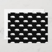 Zwart-wit Grizzly Beer Pattern Briefkaart (Voorkant / Achterkant)