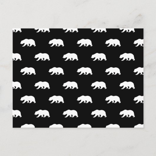 Zwart-wit Grizzly Beer Pattern Briefkaart (Voorkant)