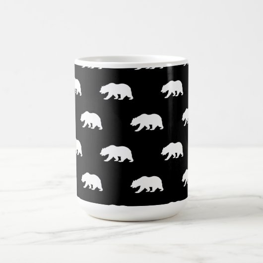 Zwart-wit Grizzly Beer Pattern Koffiemok (Center)