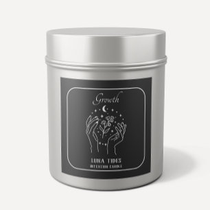 Zwart-wit Groeiinktkaarsenlabel Vierkante Sticker