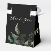 Zwart wit groen botanische Waterverf bruiloft Bedankdoosjes (Achterkant)