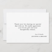 Zwart wit groen botanische Waterverf bruiloft Bedankkaart (Achterkant)