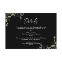 Zwart wit groen botanische Waterverf bruiloft