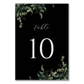 Zwart wit groen botanische Waterverf bruiloft Kaart (Achterkant)