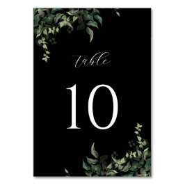 Zwart wit groen botanische Waterverf bruiloft Kaart