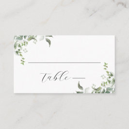 Zwart wit groen botanische Waterverf bruiloft Plaatskaartje