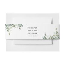 Zwart wit groen botanische Waterverf bruiloft