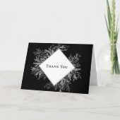 Zwart-wit groen bruiloft dank u kaart (Voorkant)