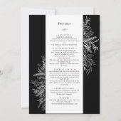 Zwart-wit groen bruiloft details en kaart (Achterkant)