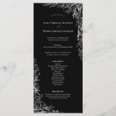 Zwart-wit groen Bruiloft Flat Programmakaart (Voorkant)
