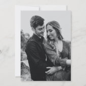 Zwart-wit groen bruiloft foto kaart (Achterkant)