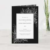 Zwart-wit groen bruiloft gevouwen programma (Voorkant)