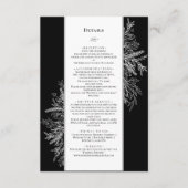 Zwart-wit groen bruiloft Monogram Details Informatiekaartje (Voorkant)