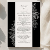 Zwart-wit groen bruiloft Monogram Details Informatiekaartje