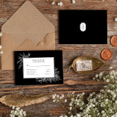 Zwart-wit groen bruiloft Monogram RSVP Kaartje